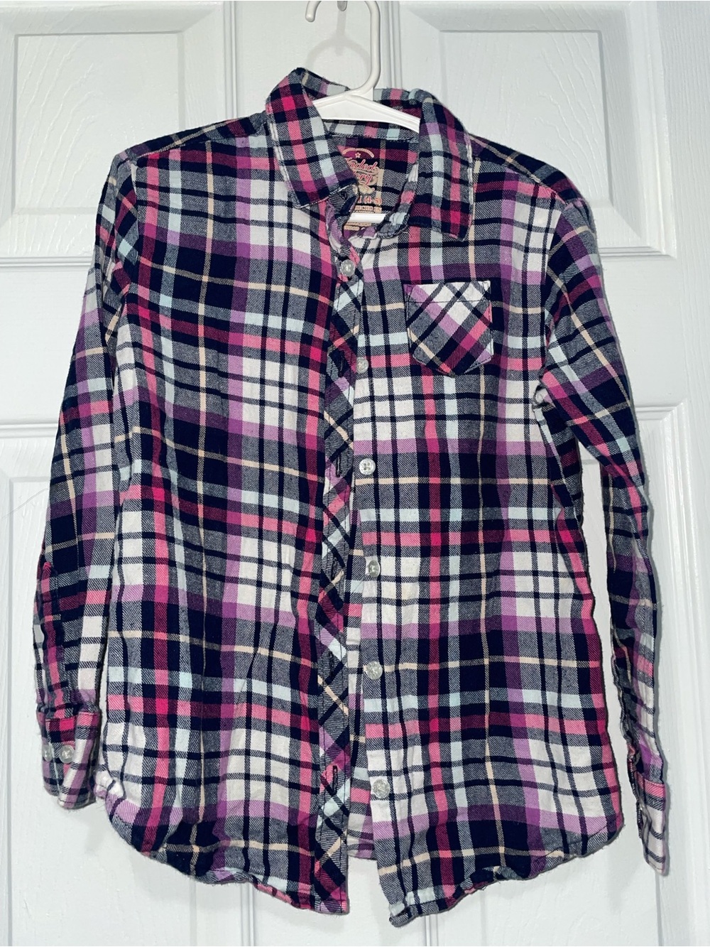 Plaid Button Down Shirt in Pink & Blue